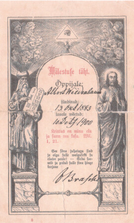 13. oktoober 1900, Kaarli kirik Leeritunnistuste näitus 1887–1955