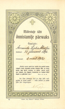 3. mai 1912, Kaarli kirik Leeritunnistuste näitus 1887–1955