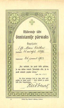 24. juuni 1913, Kaarli kirik Leeritunnistuste näitus 1887–1955