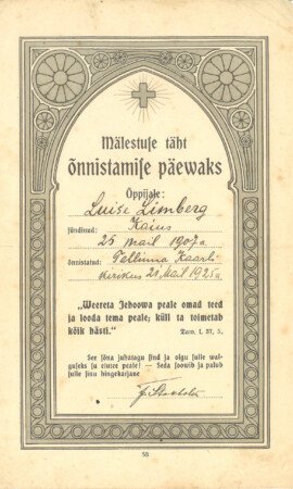 21. mai 1925, Kaarli kirik Leeritunnistuste näitus 1887–1955