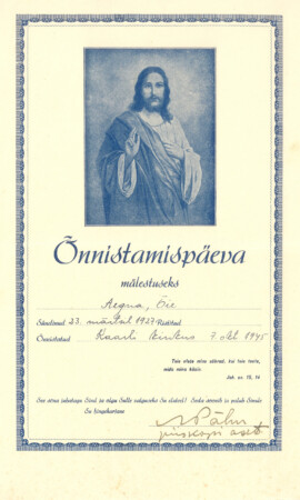 7. oktoober 1945, Kaarli kirik Leeritunnistuste näitus 1887–1955