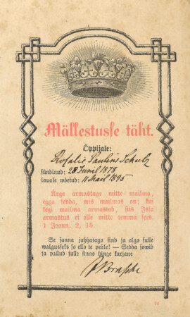 11. mai 1895, Kaarli kirik Leeritunnistuste näitus 1887–1955