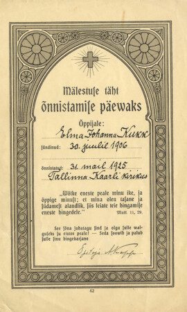31. mai 1925, Kaarli kirik Leeritunnistuste näitus 1887–1955